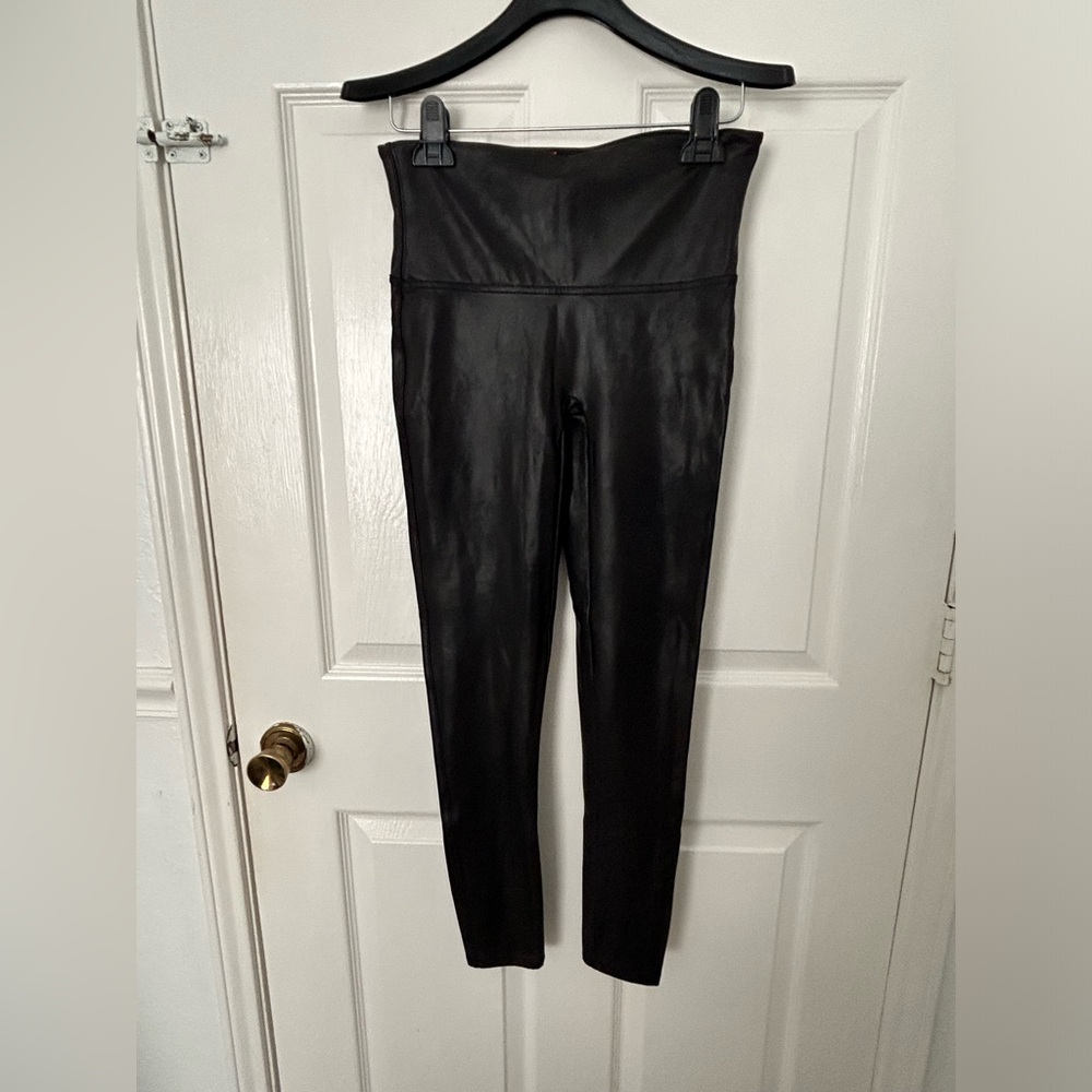 SPANX Black High-Rise Faux Leather Leggings